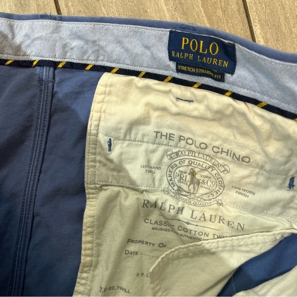 Polo Ralph Lauren Chino Pants Men 36x32 Blue Twill Stretch Classic Fit - Picture 3 of 8